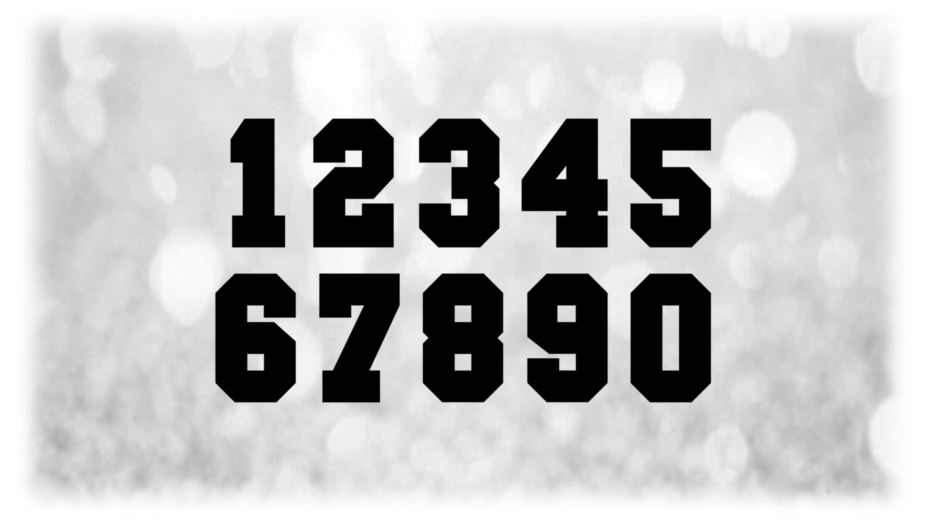 Sports: Jersey Number Templates Grouped on ONE Single Sheet - Black ...