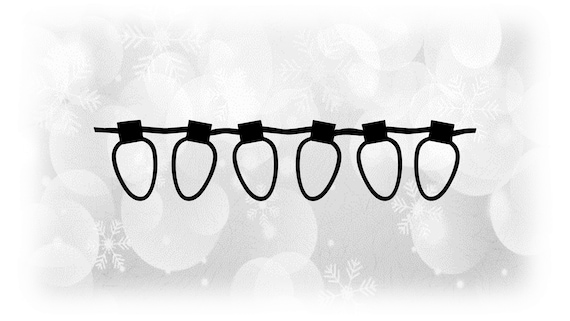 christmas lights clipart black and white