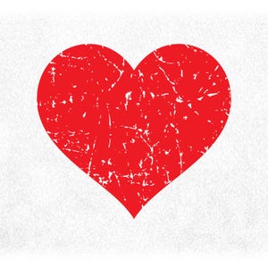 Shape Clipart: Distressed Red Heart Shape for Love Theme or Valentine's Day - Change Color Yourself  -Digital Download svg png dxf pdf