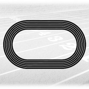 Sports Clipart: Black Running Track to Scale with Six Lanes for Track & Field Athletes, Coaches, Parents - Digital Download svg png dxf pdf