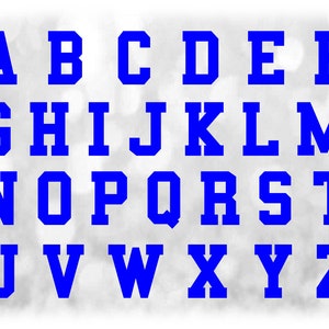 Sport Clipart: Alphabet Buchstaben Vorlagen auf EINEM Blatt - Blauer Block - Digitaler Download SVG - NICHT installierende Schriftdatei