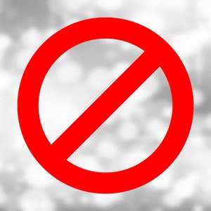 Clipart de pessoas: sinal ou símbolo universal para "Não" ou "Não permitido" com círculo vermelho grosso e barra - Download digital svg png dxf pdf