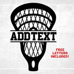 Sports Clipart: Split Lacrosse Stick Net with Space for Name Frame to Personalize - Players Teams Coaches - Digital Download svg png dxf pdf