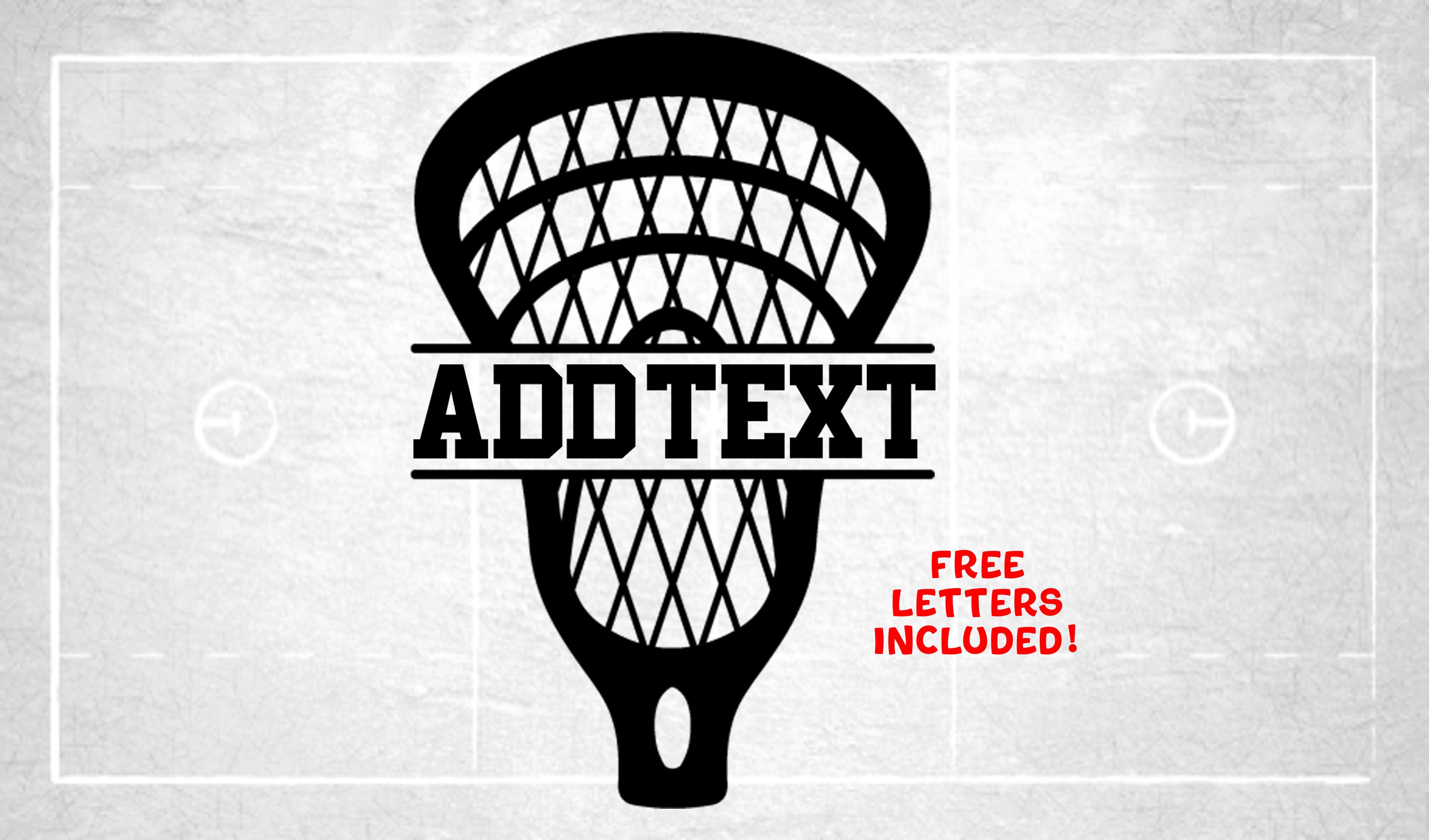 Astick Net Sports Clipart: Split Lacrosse Stick Net With Space for Name Frame to ...