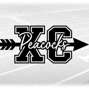 Sports Clipart: Thick Black Varsity Letters xc With Arrow for Cross ...