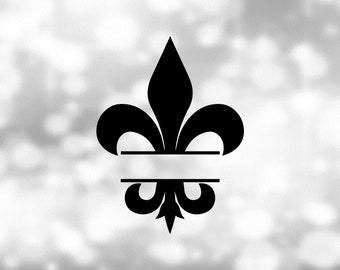 Fleur De Lis or fluer de lys flower lily royal medieval heraldic symbol  tattoo drawing. With individual PNG, jpeg, EPS and SVG files