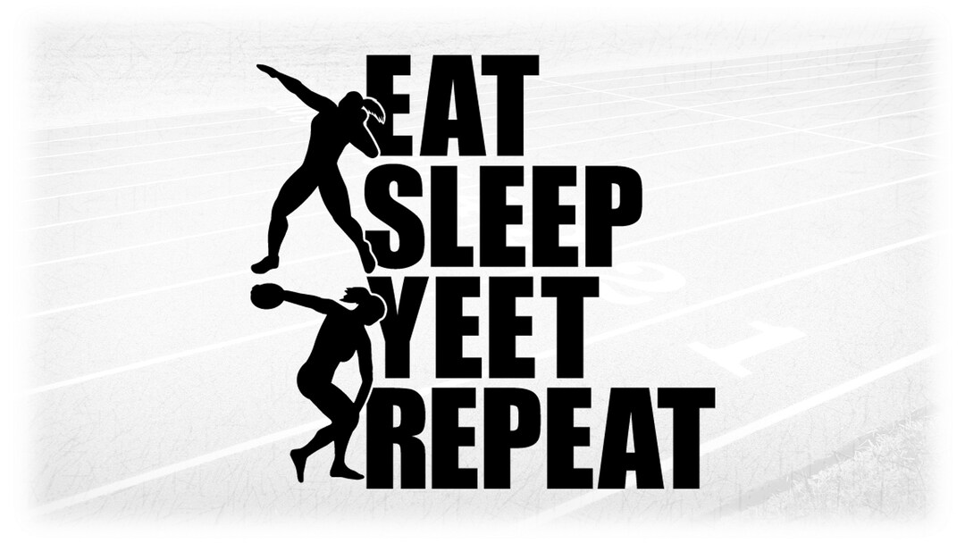 Sports Clipart: Black Track & Field Words eat Sleep Yeet - Etsy