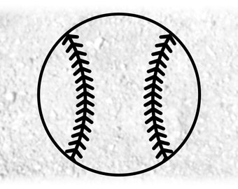 Sports Clipart: Large Round Black Easy Softball or Baseball Silhouette Outline for Players, Coaches, Parents - Digital Download SVG & PNG