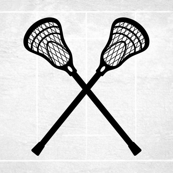 Sports Clipart: Two Double Crossed Realistic Lacrosse Sticks for Players. Teams, Coaches, Parents, Moms, Dads - Digital Download SVG & PNG