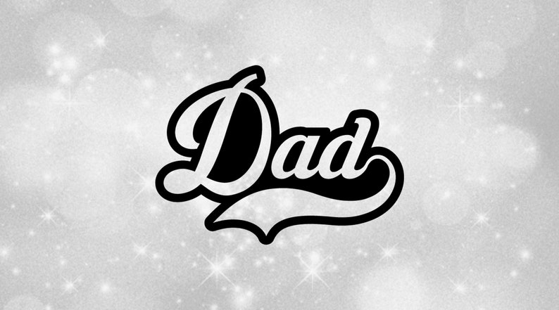 Dad Script Logo Family Clipart: Word