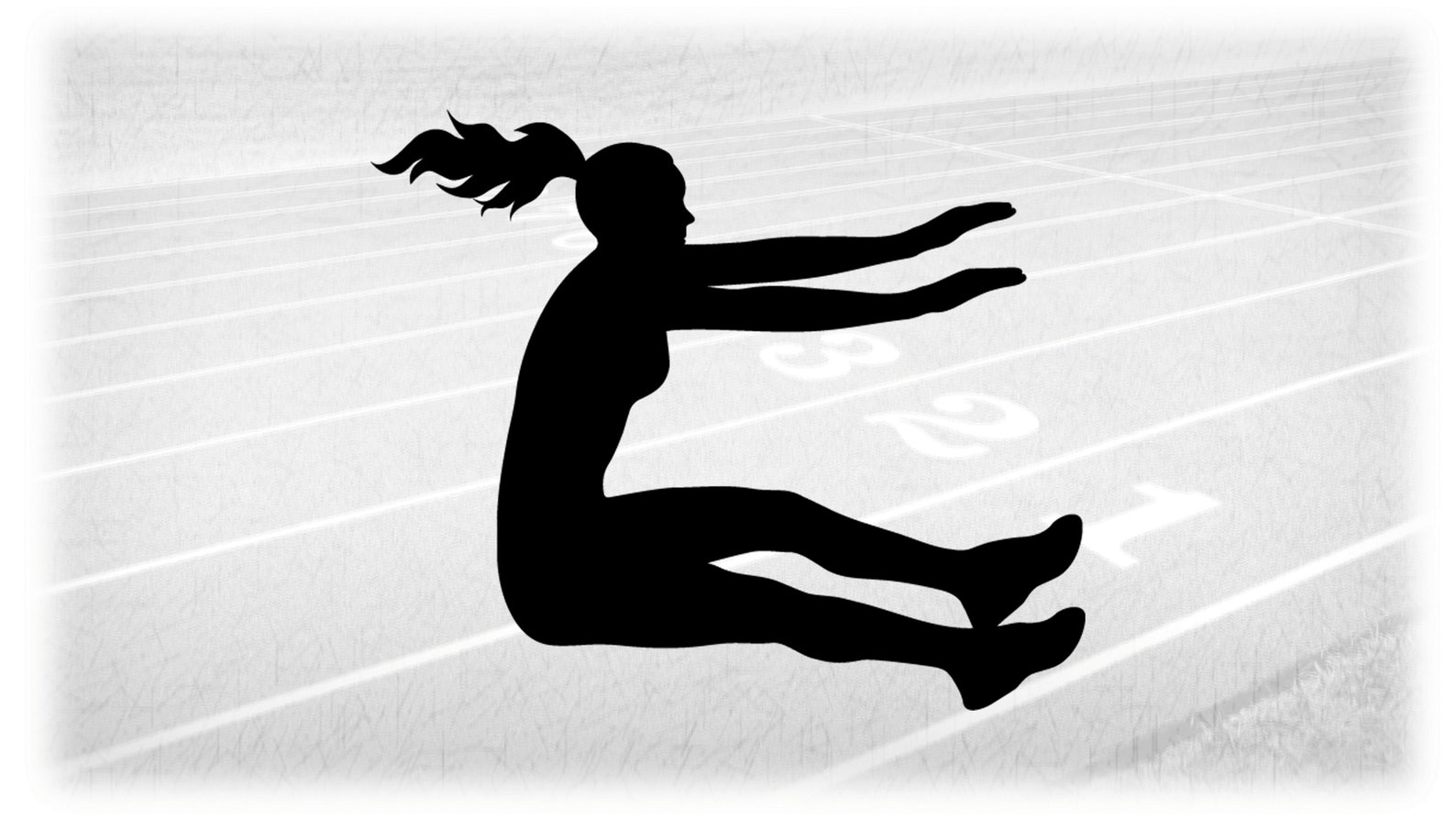 Sports Clipart: Black Track & Field Long Jump Silhouette W/ Female ...