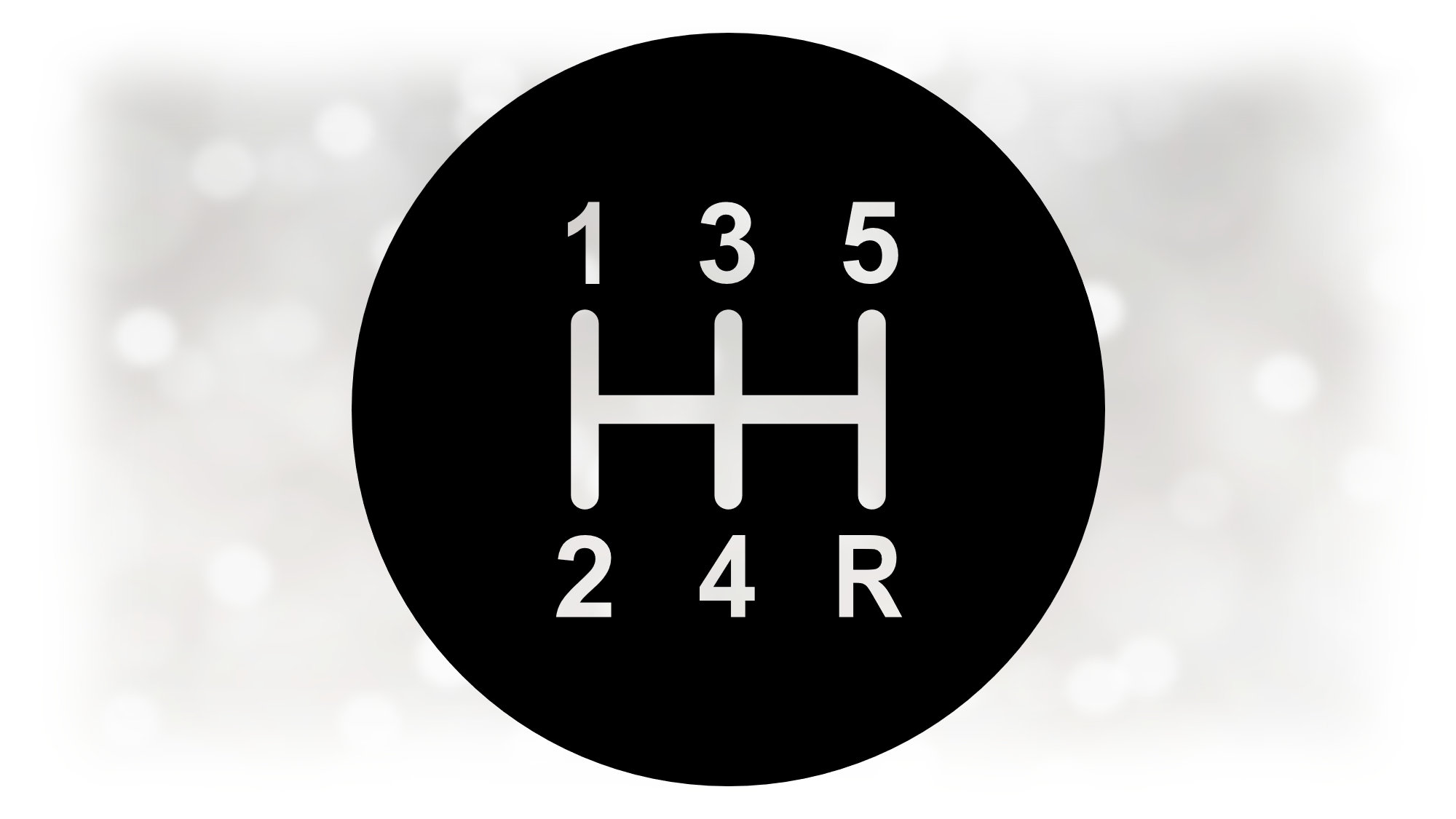 Car / Automotive Clipart: Black Round Circle 5-speed Manual / Stick ...