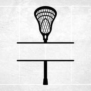 Sports Clipart: Split Lacrosse Stick mit Platz für Namensrahmen, um Spieler zu personalisieren. Teams, Trainer, Eltern - Digital Download SVG & PNG