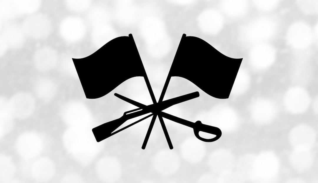 Sports Clipart Black Crossed Color Guard / Marching Band Flags, Sabre