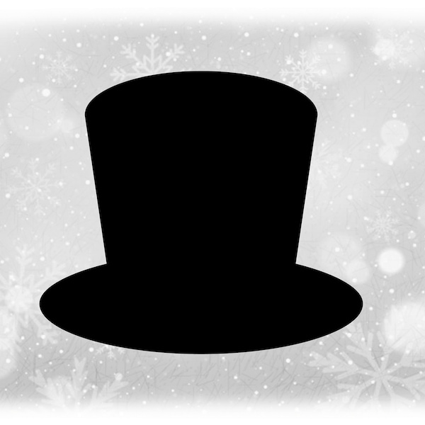 Holiday Clipart:  Simple Easy Solid Black Top Hat Like for a Magician, Christmas Snowman, or Formal Theme - Digital Download svg png dxf pdf