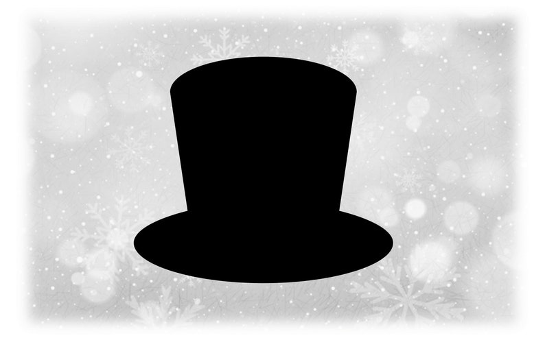 Holiday Clipart: Simple Easy Solid Black Top Hat Like for a Magician, Christmas Snowman, or Formal Theme Digital Download svg png dxf pdf image 1