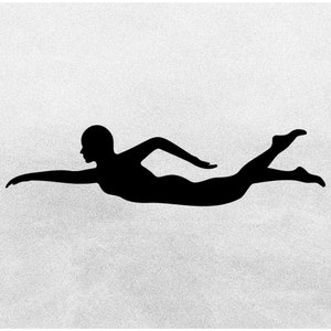 Sports Clipart: Black Simple, Easy Swimmer SIlhouette in Swimming Pose - Change Color with Your Software - Digital Download svg png dxf pdf