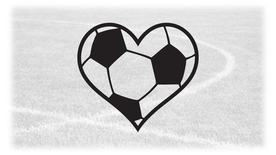 Sports Clipart Black Heart Shaped Soccer Ball Heart With Etsy Canada