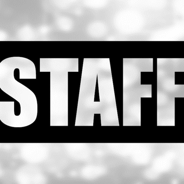 Word Clipart: "STAFF" in Thick Bold Capital Letters for Cut Out of Black Rectangle for  Employees/Wedding - Digital Download svg png dxf pdf