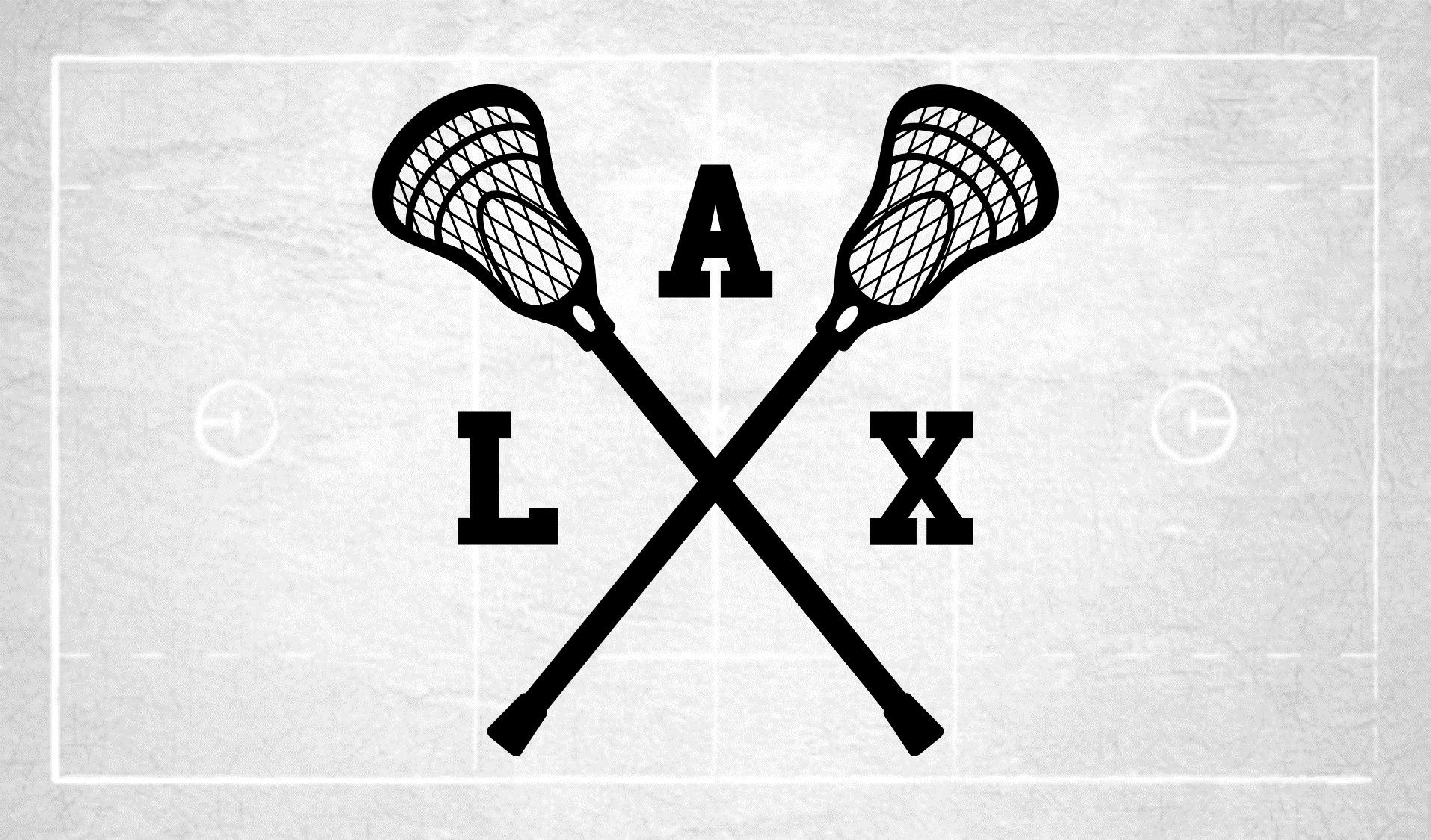 Sports Clipart: Two Split Black Crossed Lacrosse Sticks and