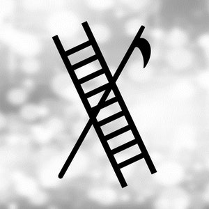 Shape Clipart: Gancio di salvataggio nero dei vigili del fuoco e sagome degli strumenti ladder per combattere gli incendi - Semplice e facile - Download digitale SVG & PNG