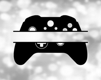 Games Clipart: Black Split Name Frame Video Game Controller with Buttons/Controls Cuout Games, Gamer, Gaming - Digital Download SVG and PNG