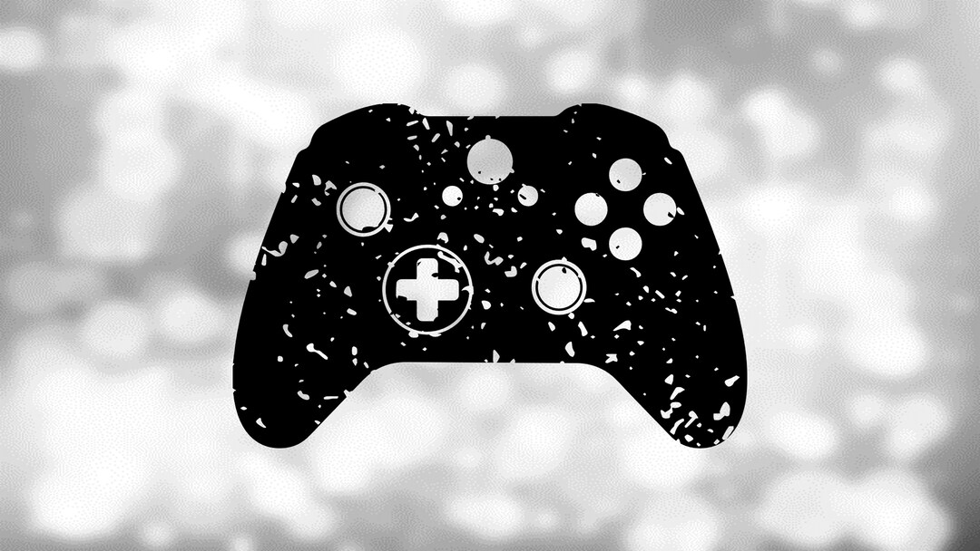 Game Clipart: Distressed or Grunge Black Video Game Controller With ...