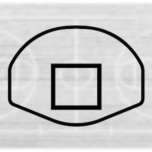 Sport Clipart: Großes, schwarzes Basketball-Rückenbrett ohne Rahmen oder Netz - Ändern Sie die Farbe mit Ihrer Software - Digitaler Download SVG & PNG
