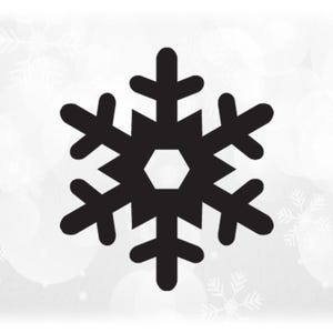 Holiday Clipart: Simple Easy Black Snowflake Silhouette for Winter or ...