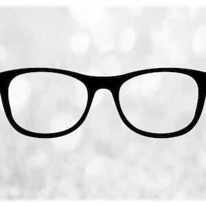 People Clipart: Simple Easy Black Eyeglasses / Eye Glasses Frames with Open Lenses for Vision Optometry - Digital Download svg png dxf pdf