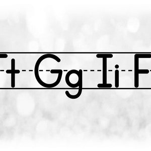Word Clipart: "TGIF" Black Practice Letters on Kindergarten Handwriting Paper, "Thank God It's Friday" - Digital Download svg png dxf pdf