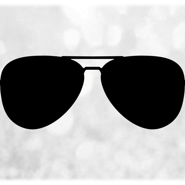 People Clipart: Simple Easy Black Aviator Style Sunglasses / Sun Glasses Frames w/ Dark Lenses Cool Look - Digital Download svg png dxf pdf