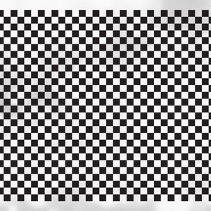 Puede incluir: Patrón de cuadros negros y blancos. El patrón está formado por cuadrados.
