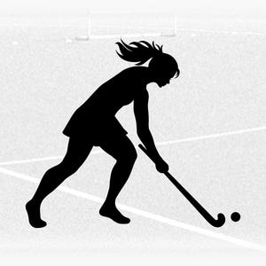 Sports Clipart: Black Field Hockey Female Silhouette with Stick for  Players, Teams, Coaches, Parents - Digital Download svg pnd dxf pdf
