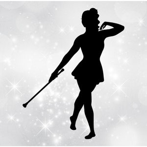 BATON TWIRLER CAR WINDOW DECAL  TWIRLER STRUT POSE SUPPORT BATON TWIRLING GIFT