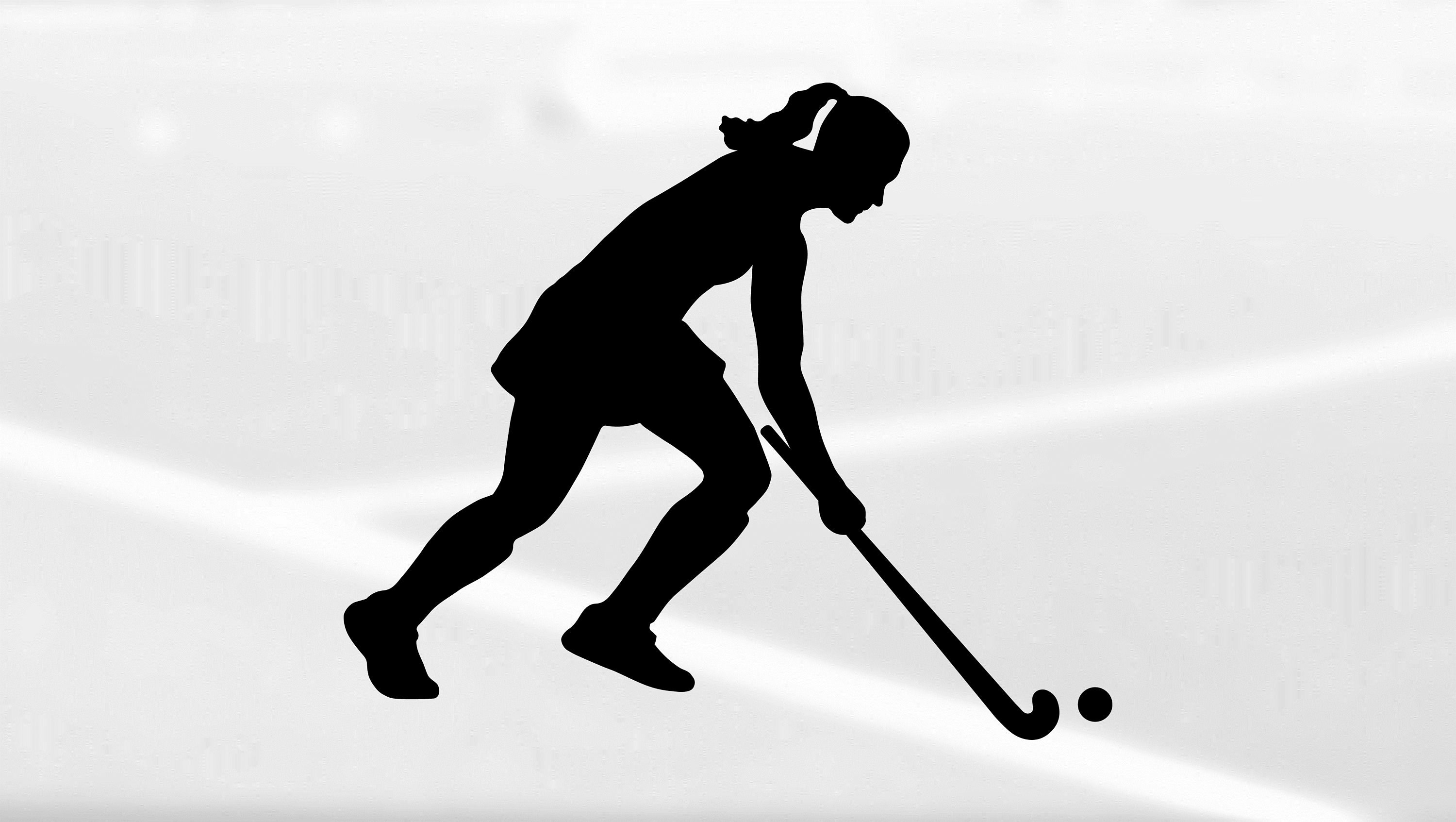 Sports Clipart Black Field Hockey Female Silhouette With Etsy