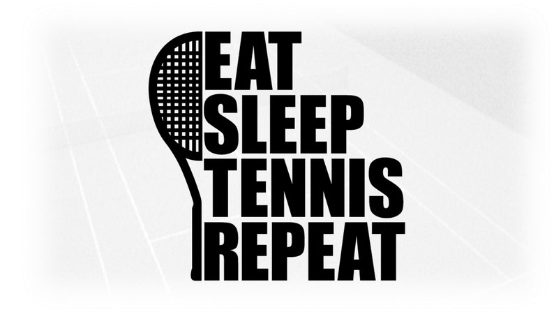 Sports Clipart: Half Black Racket With Words 