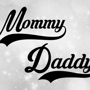 Family Clipart Value Pack Bundle: Woorden "Mama" en "Papa" in Fancy Type met Baseball Style Swoosh Underline - Digitale Download SVG & PNG