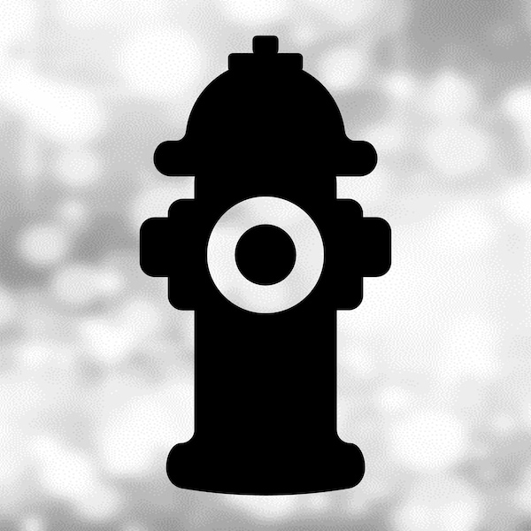 Shape Clipart: Easy Basic Fire Hydrant Silhouette in Solid Black - Symbol or Tool for Fighting Fires / Rescue - Digital Download SVG/PNG