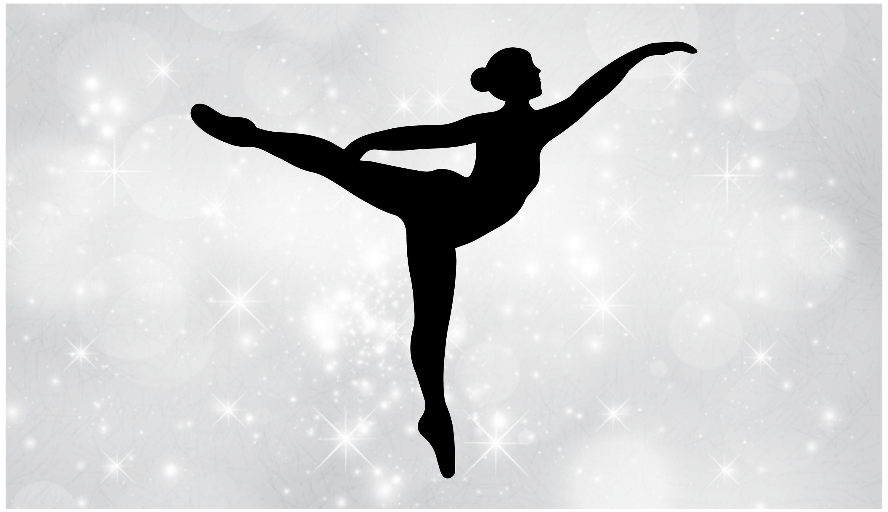 Clipart sportivo Silhouette ballerina nera davanti alla posa di