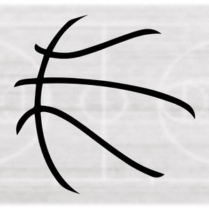 Sport Clipart: Große schwarze Basketball Floating Lines oder Skelett Umrisszeichnung - ändern Sie die Farbe selbst - digitaler Download SVG & PNG