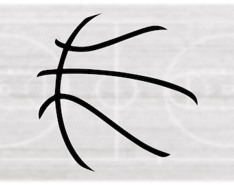 Sports Clipart: Large Black Basketball Floating Lines or Skeleton Outline Drawing - Change Color Yourself - Digital Download SVG & PNG