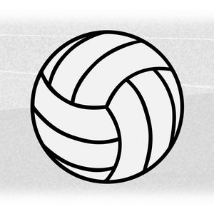 Sports Clipart: Black Volleyball Outline Layered on White for Players, Hitters, Teams, Coaches, Parents - Digital Download svg png dxf pdf