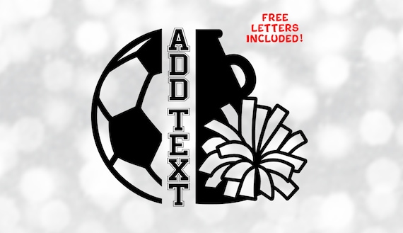 Sports Clipart: Black Half Soccer Ball and Half Cheer Megaphone