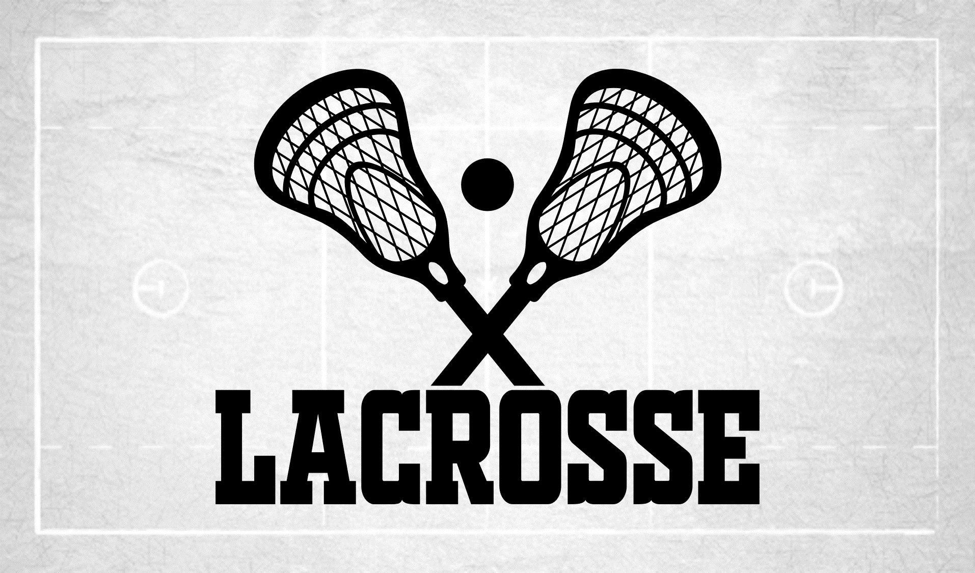 Lacrosse Sticks Crossed with Ball and Lacrosse Text - Indy Sport Stickers