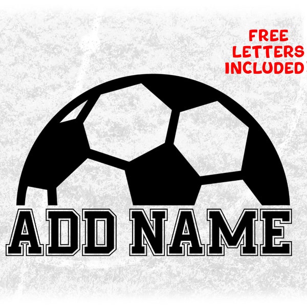 Sports Clipart: Half Bold Black Soccer Ball with Space Underneath to Personalize with Player or Team Name - Digital Download svg png dxf pdf