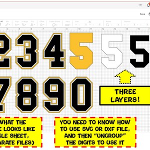 Sports Clipart: Jersey Number Templates Grouped on Single Sheet Black ...