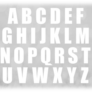 Word Clipart: White Simple "Meme" Alphabet Letter Templates Grouped on ONE Single Sheet - Digital Download SVG - NOT Installable Font File