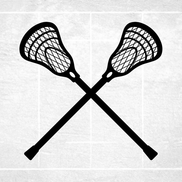Sports Clipart: Two Double Crossed Realistic Lacrosse Sticks for Players. Teams, Coaches, Parents, Moms, Dads - Digital Download SVG & PNG