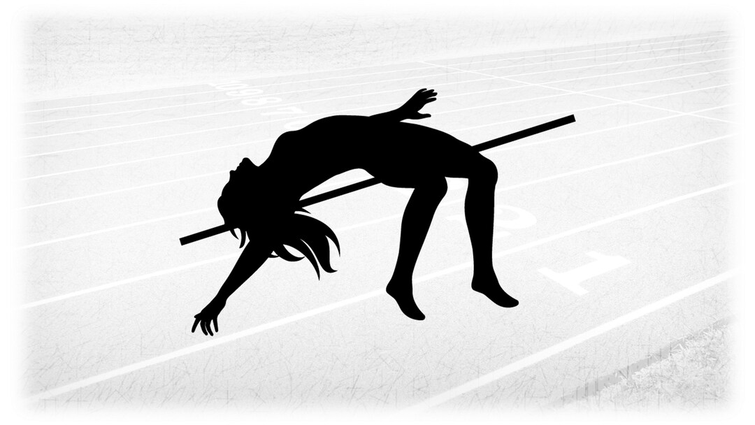Sports Clipart: Track and Field High Jump Silhouette of Female Jumper ...